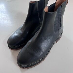 Madewell Black Leather Ankle Boots, sz 10